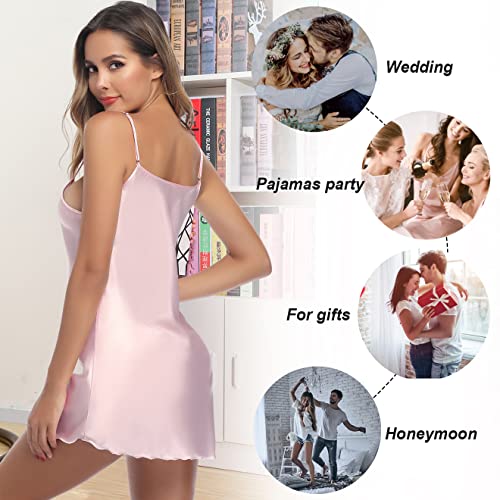 Women's 3 Pack Satin Nightgown Negligee Lingerie