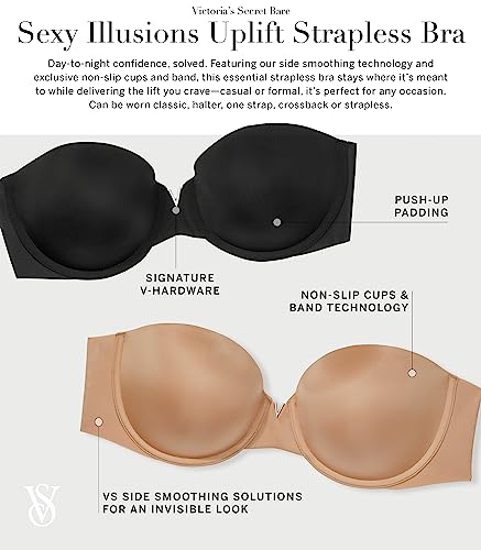 Victoria's Secret Strapless Push Up Bra, Beige 34B