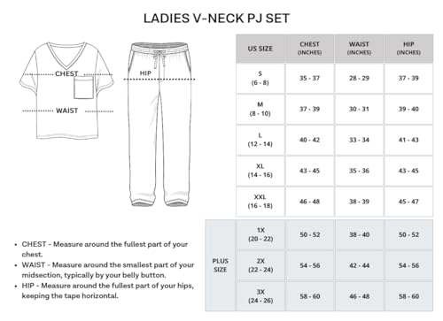 Real Essentials Women’s Pajama Sets V-Neck Ladies Soft Winter Fall Comfy Fashion Sleepwear Lightweight Pajamas Clothes Loungewear Pijama Mujer Tops Pants Bottoms Fall Warm Silky Pj Sets for Women