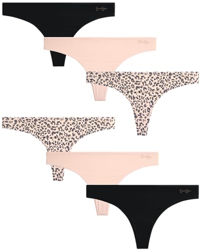 Jessica Simpson Microfiber Lace Thong Panties 6-Pack