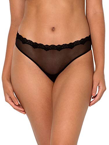 Electric Pink/Black Lace Trim Panty 2-Pack, Thongs/Bikinis