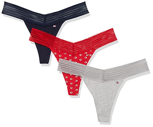 Tommy Hilfiger Women's Lace Thong Panties, Heart Flag