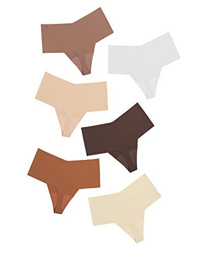 DEANGELMON Seamless High Waist Thong Lingerie Set, 4-Pack