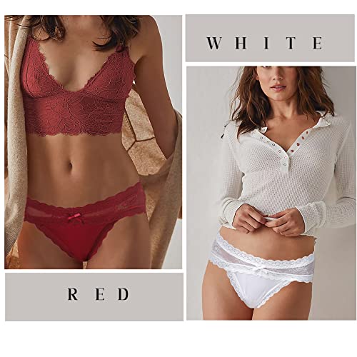 LEVAO Women Lace Underwear Sexy Breathable Hipster Panties Stretch Seamless Bikini Briefs Multipack,XL