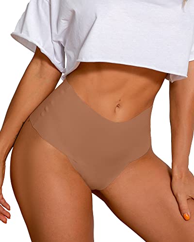 DEANGELMON Seamless High Waist Thong Lingerie Set, 4-Pack