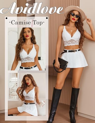 White Lace Wireless Bralette Crop Top - X-Large