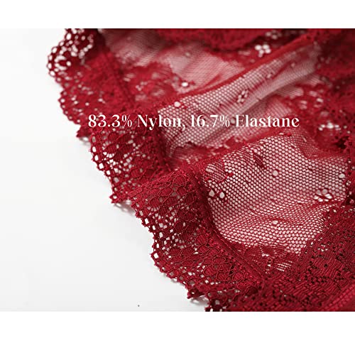 LEVAO Women Lace Underwear Sexy Breathable Hipster Panties Stretch Seamless Bikini Briefs Multipack,XL