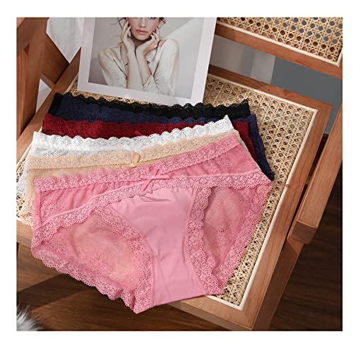 LEVAO Women Lace Underwear Sexy Breathable Hipster Panties Stretch Seamless Bikini Briefs Multipack,XL