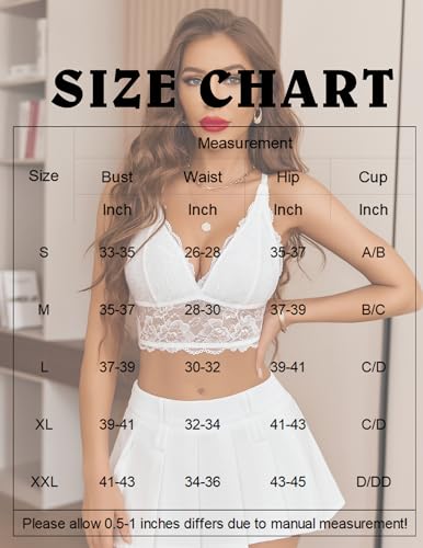 White Lace Wireless Bralette Crop Top - X-Large