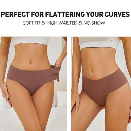 Jaywan Women High Waisted Seamless Thong 6 Pack