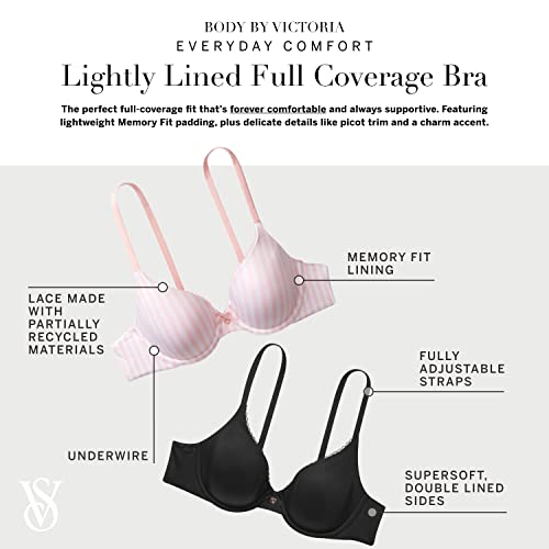 Victoria's Secret Pink Striped T-Shirt Bra, Full Coverage