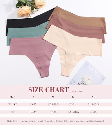 Seamless High Waisted Thongs 6 Pack Sexy Panties