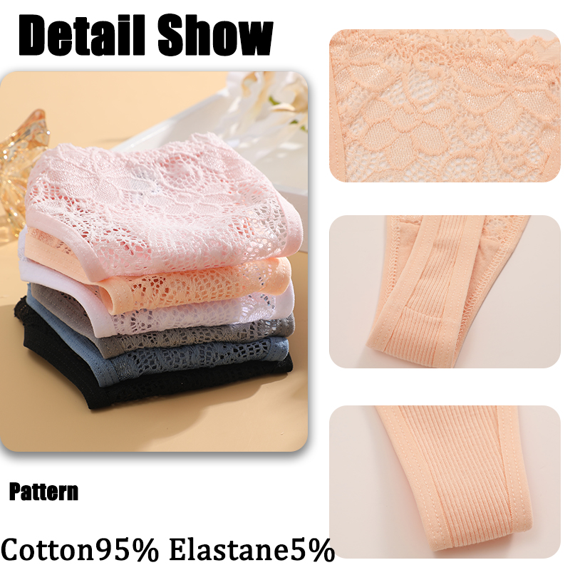 Sexy Lace Low Waisted G-String 3-Pack for Women