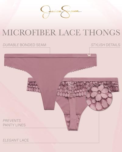 Jessica Simpson Microfiber Thong Panties 3-Pack