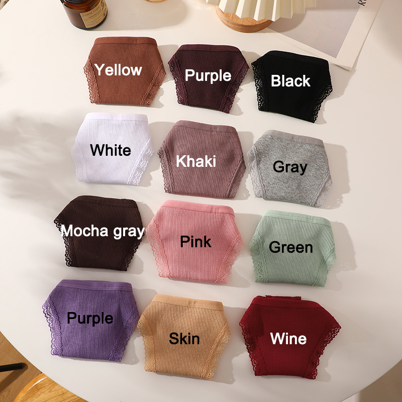 Cotton Lace G-String Thongs - 3 Pack Panties