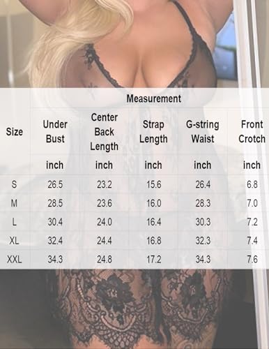 Avidlove Bridal Lace Babydoll Chemise Nightdress in Black