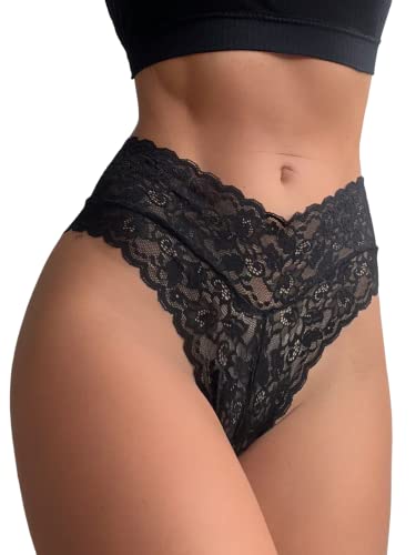 Milumia Women's Sexy Floral Lace Underwear Brief Bikinis