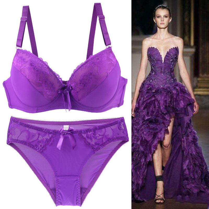 2021 Lace Push Up Bra Set & Thong lingerie