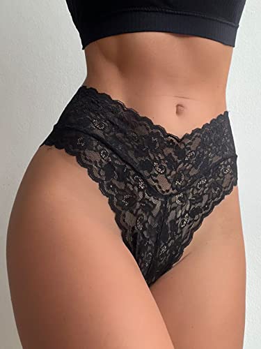 Milumia Women's Sexy Floral Lace Underwear Brief Bikinis