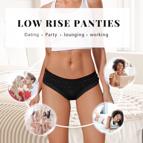 Svmer Women Lace Cheeky Bikini Panties 4 Pack