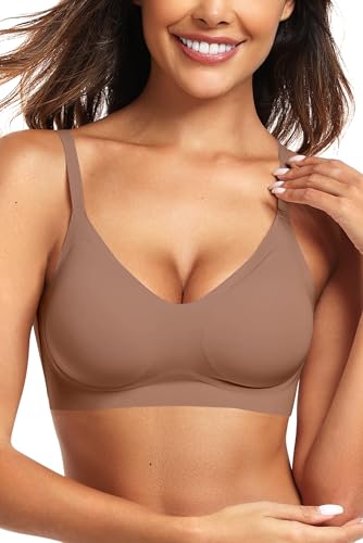 Vertvie Seamless Wireless Push Up Bralette Coffee