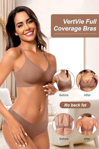 Vertvie Seamless Wireless Push Up Bralette Coffee