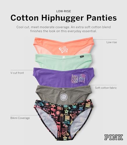PINK Cotton Bikini 5 Pack, Women's Underwear