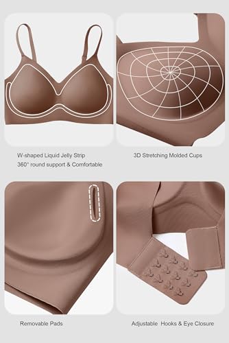 Vertvie Seamless Wireless Push Up Bralette Coffee