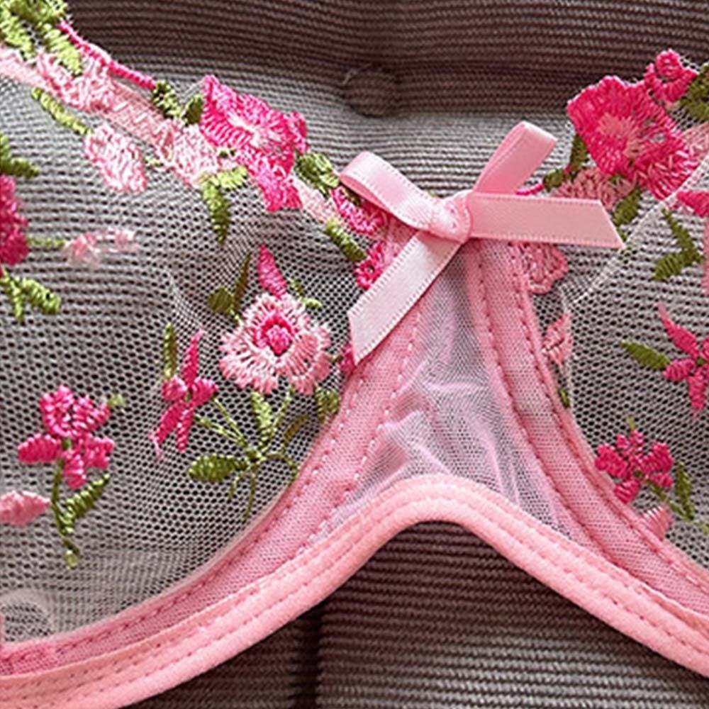 Breathable Floral Embroidery Lingerie Set - Sexy & Romantic