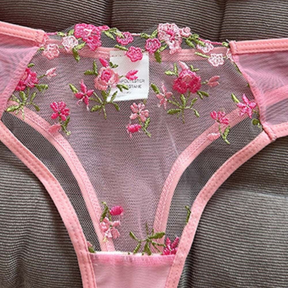 Breathable Floral Embroidery Lingerie Set - Sexy & Romantic