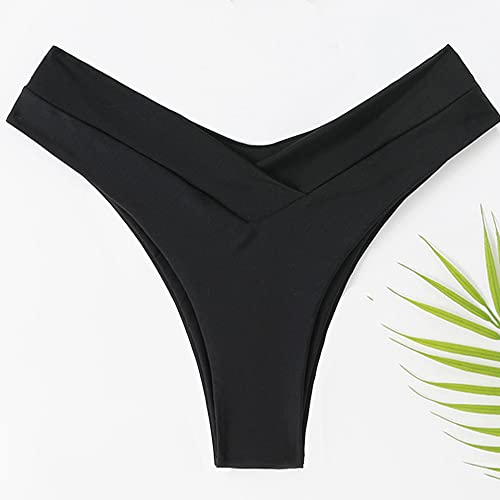 YELAIVP Women's V Cut Black High Waist Bikini