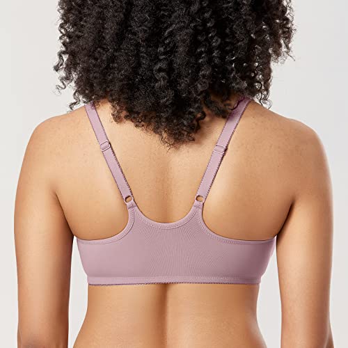 DELIMIRA Women's Racerback Front Closure Plus Size Seamless Comfort Underwire Bra Mauve Shadows 42C