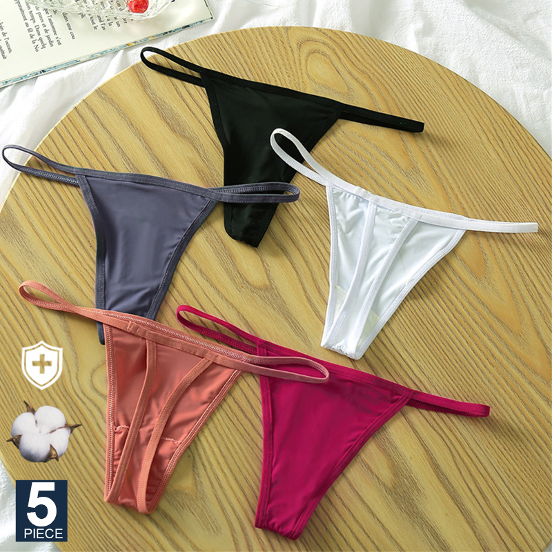 5 Pcs Sexy Women's Low Waist Cotton G-String