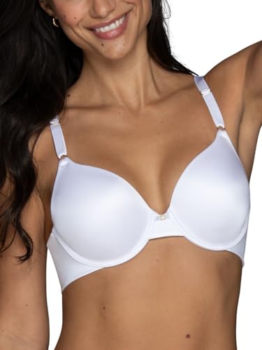 Vanity Fair Womens Full Coverage Beauty Back Smoothing Bra, 4-way Stretch Fabric, Lightly Lined Cups Up To Dd Bra, Underwire - White, 36C US