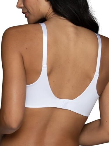 Vanity Fair Womens Full Coverage Beauty Back Smoothing Bra, 4-way Stretch Fabric, Lightly Lined Cups Up To Dd Bra, Underwire - White, 36C US