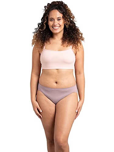 Fruit of the Loom Women's No Show Seamless Underwear, Amazing Stretch & No Panty Lines, Available in Plus Size, Bikini-8 Pack-Assorted Neutrals, 6