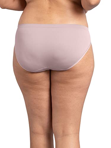 Fruit of the Loom Women's No Show Seamless Underwear, Amazing Stretch & No Panty Lines, Available in Plus Size, Bikini-8 Pack-Assorted Neutrals, 6