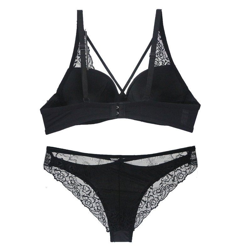 2023 Sexy Hollow Bra Thongs Set BCDE Cup Embroidered Lace
