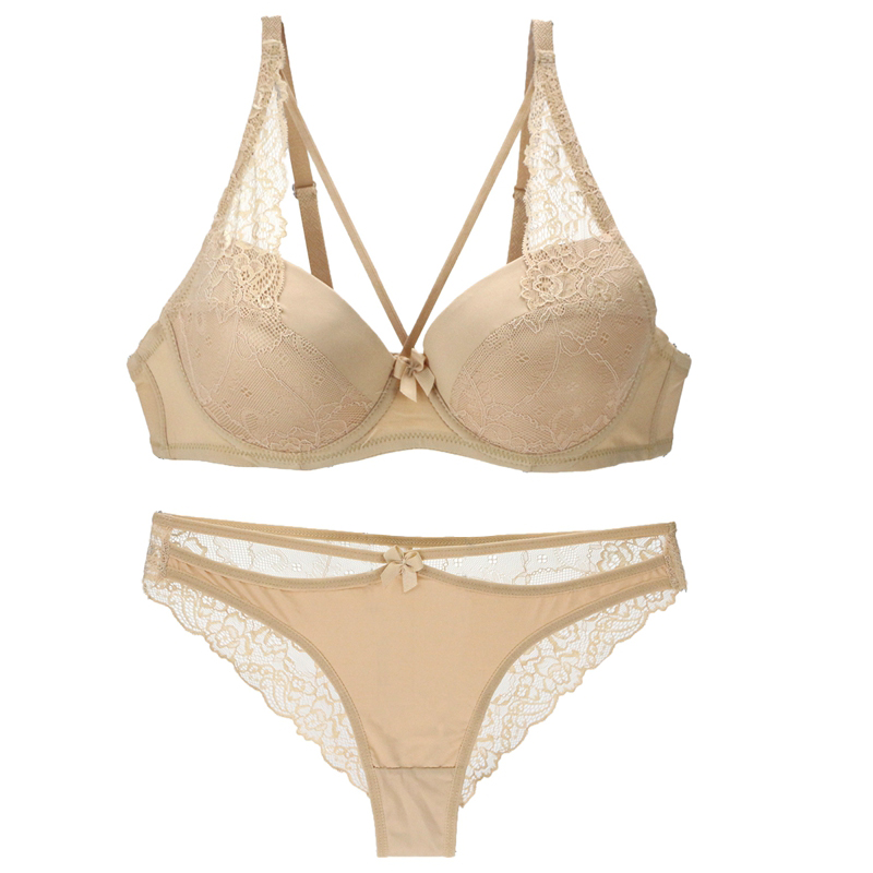 2023 Sexy Hollow Bra Thongs Set BCDE Cup Embroidered Lace