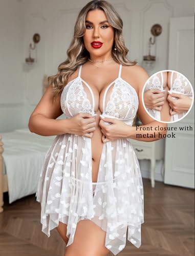 Sexy Lace Plus Size Babydoll Chemise Nightdress