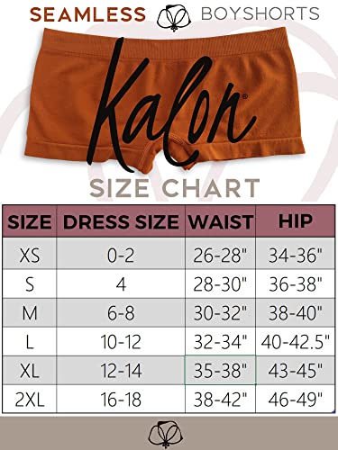 Kalon 6-Pack Women's Nylon Spandex Boyshort Panties - Basics