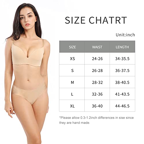 SHARICCA Women Seamless Cheeky Bikini No Show Panties Ladies Invisible Breathable Briefs Soft Stretch Underwear Multi Pack (6P02,XS)