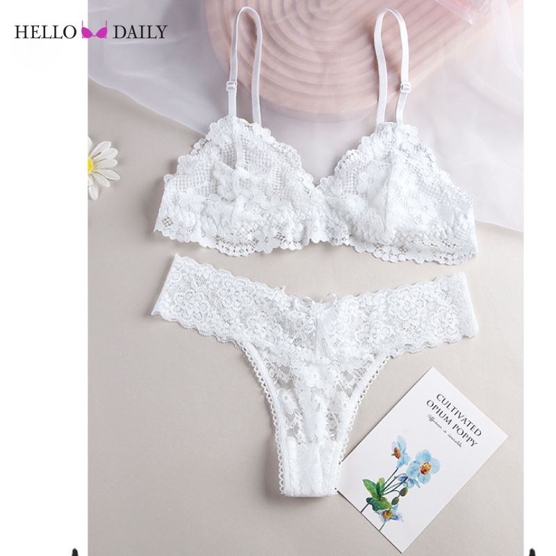 Transparent Sexy Lingerie Set with Wire-free Bra