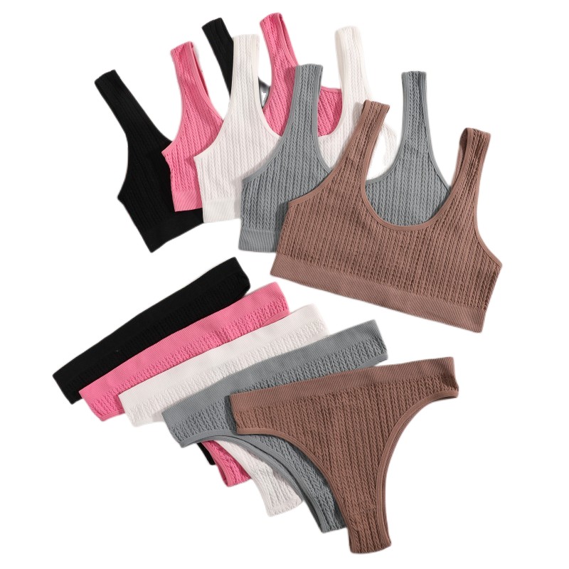 Seamless Bra Set with Thong Panties & Sports Bras