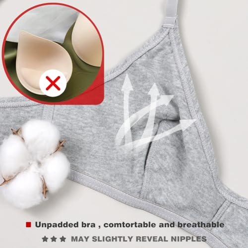 Varsbaby Women's Motive Cotton Unlined Bralette - Black/Gray