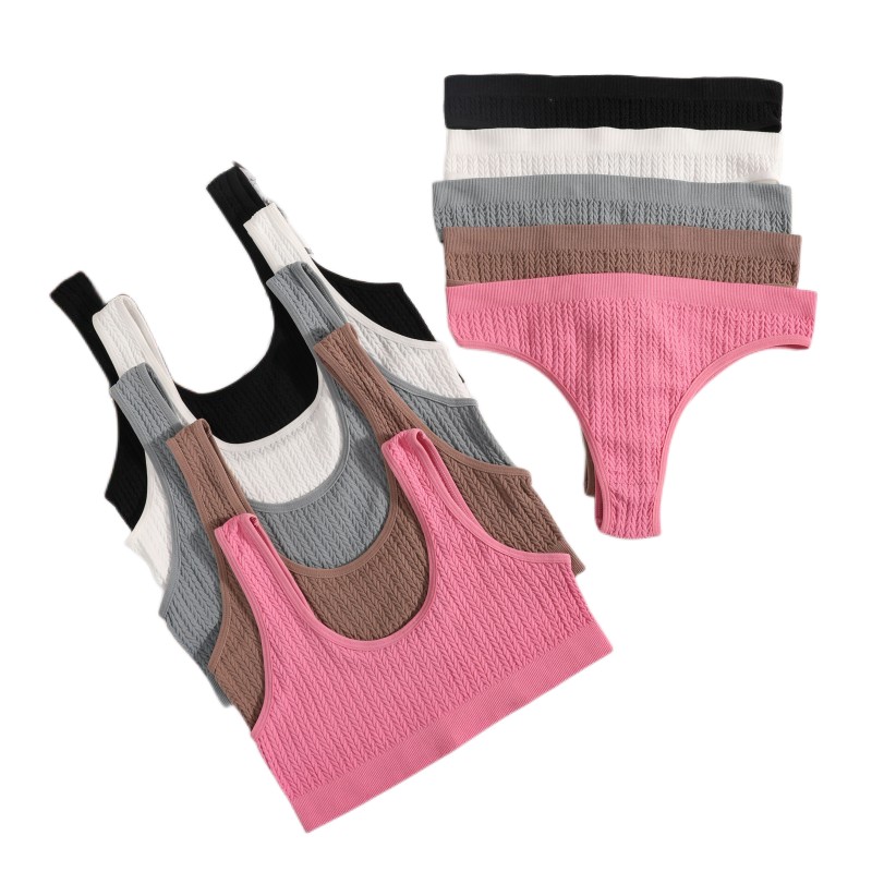Seamless Bra Set with Thong Panties & Sports Bras