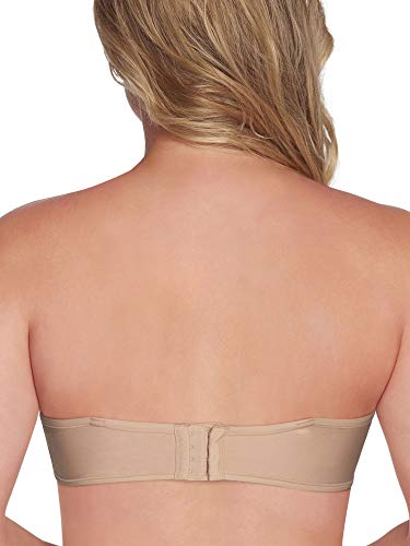 Vanity Fair Womens Beauty Back Smoothing Strapless Bra, 4-way Stretch Fabric, Lightly Lined Cups Up To H Bra, Rose Beige, 36C US