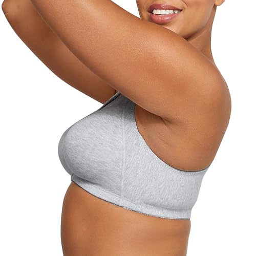 Bali Women's Double Support Cotton Stretch Wire-Free Bra, Heather Grey, 38D