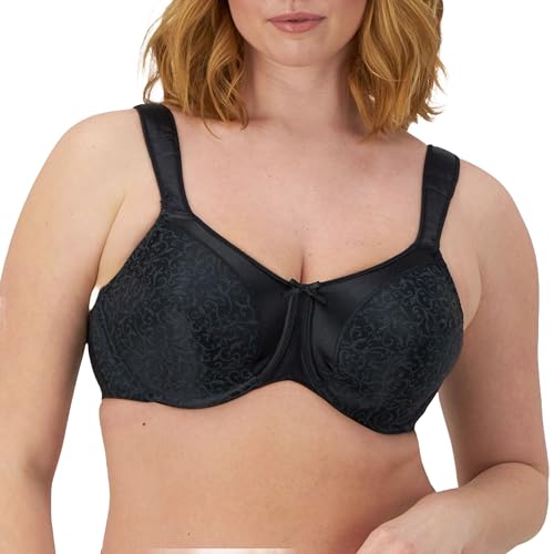 Bali Women's Satin Tracings Minimizer Underwire Bra, Black, 42G