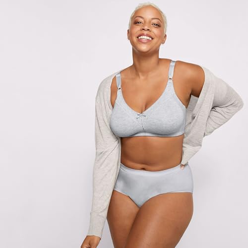 Bali Women's Double Support Cotton Stretch Wire-Free Bra, Heather Grey, 38D